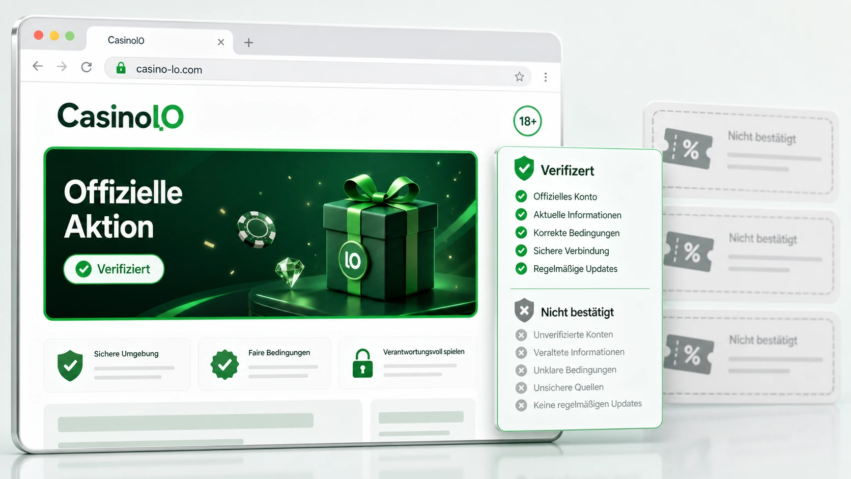 Offizielle Promotions-Seite und Bonusquelle prüfen