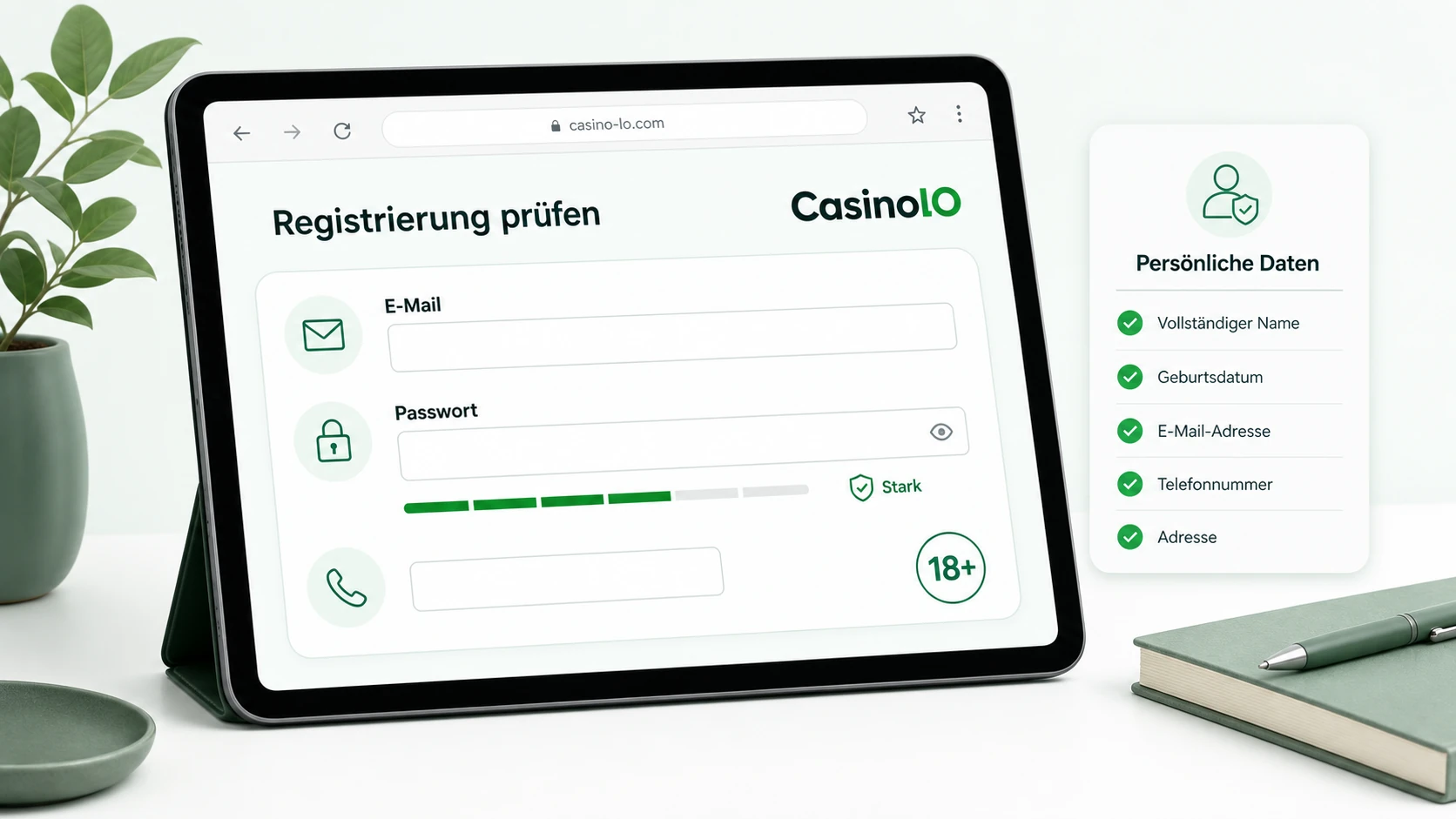 CasinolO Registrierung vorab prüfen
